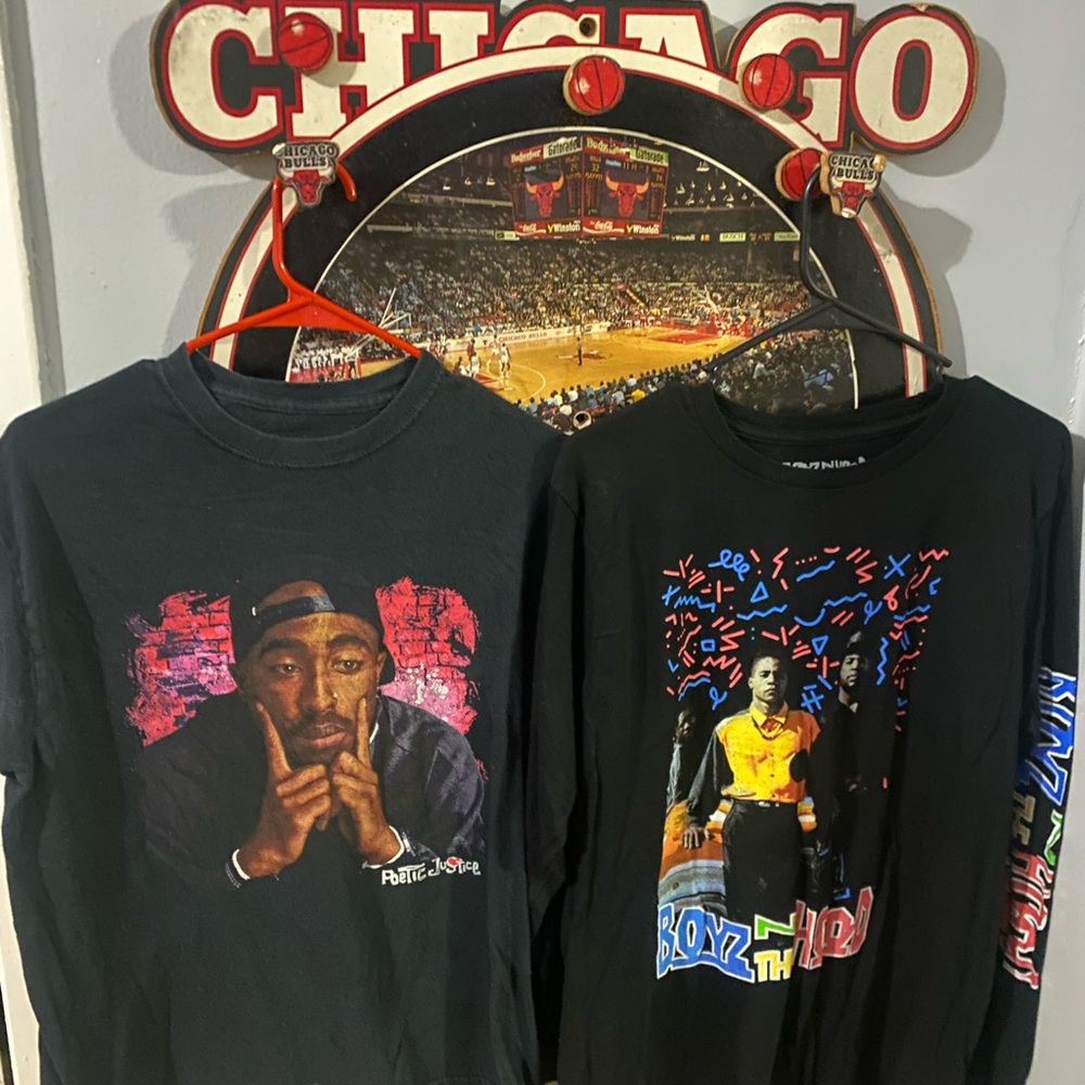 Poetic Justice and boys n the hood t shirt bundle size large
